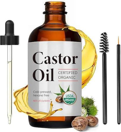 Aceite de Castor Orgánico Premium – 100% Puro y Prensado en Frío