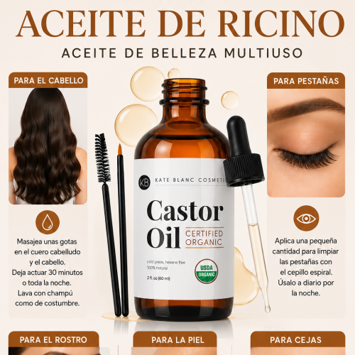 Aceite de Castor Orgánico Premium – 100% Puro y Prensado en Frío